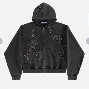 ⭐️VIRAL OVERSIZED/UNISEX AELFRIC EDEN RHINESTONE BOXY ZIP UP HOODIE